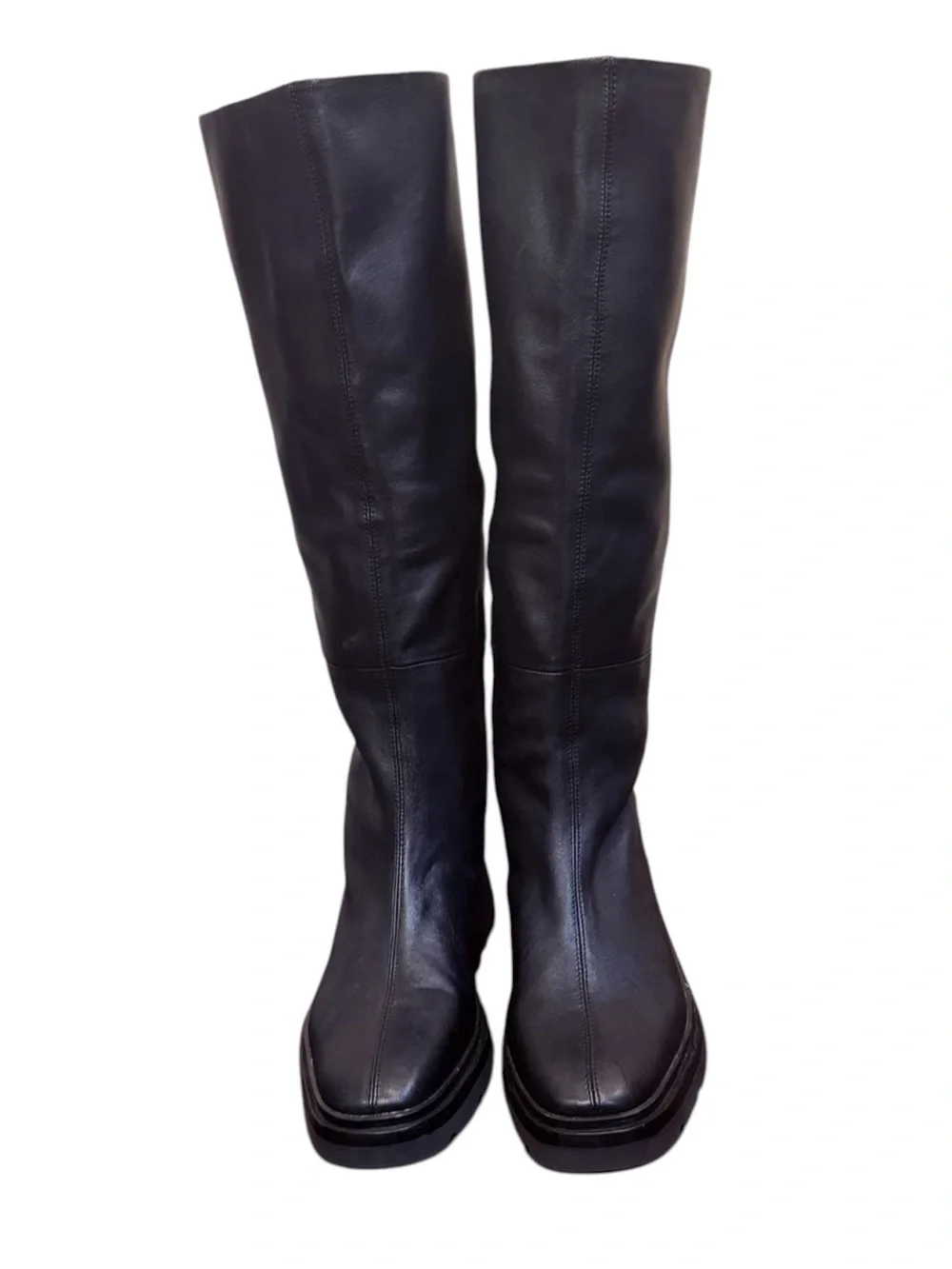 Vince Women’s Rune Leather Knee-High Pull On Riding Style Black Boot sz 10